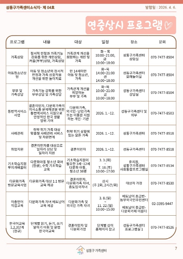 성동구가족센터 소식지(4월호) 7